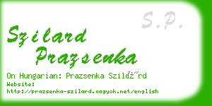 szilard prazsenka business card